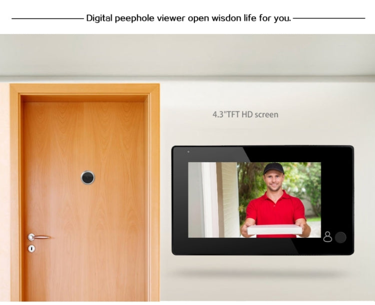 YB-43CH 4.3 inch Screen 1.0MP Security Camera Door Peephole with One-key to Watch Function, YB-43CH YB-43CH 4.3 inch Screen 1.0MP Security Camera Door Peephole with One-key to Watch Function, YB-43CH